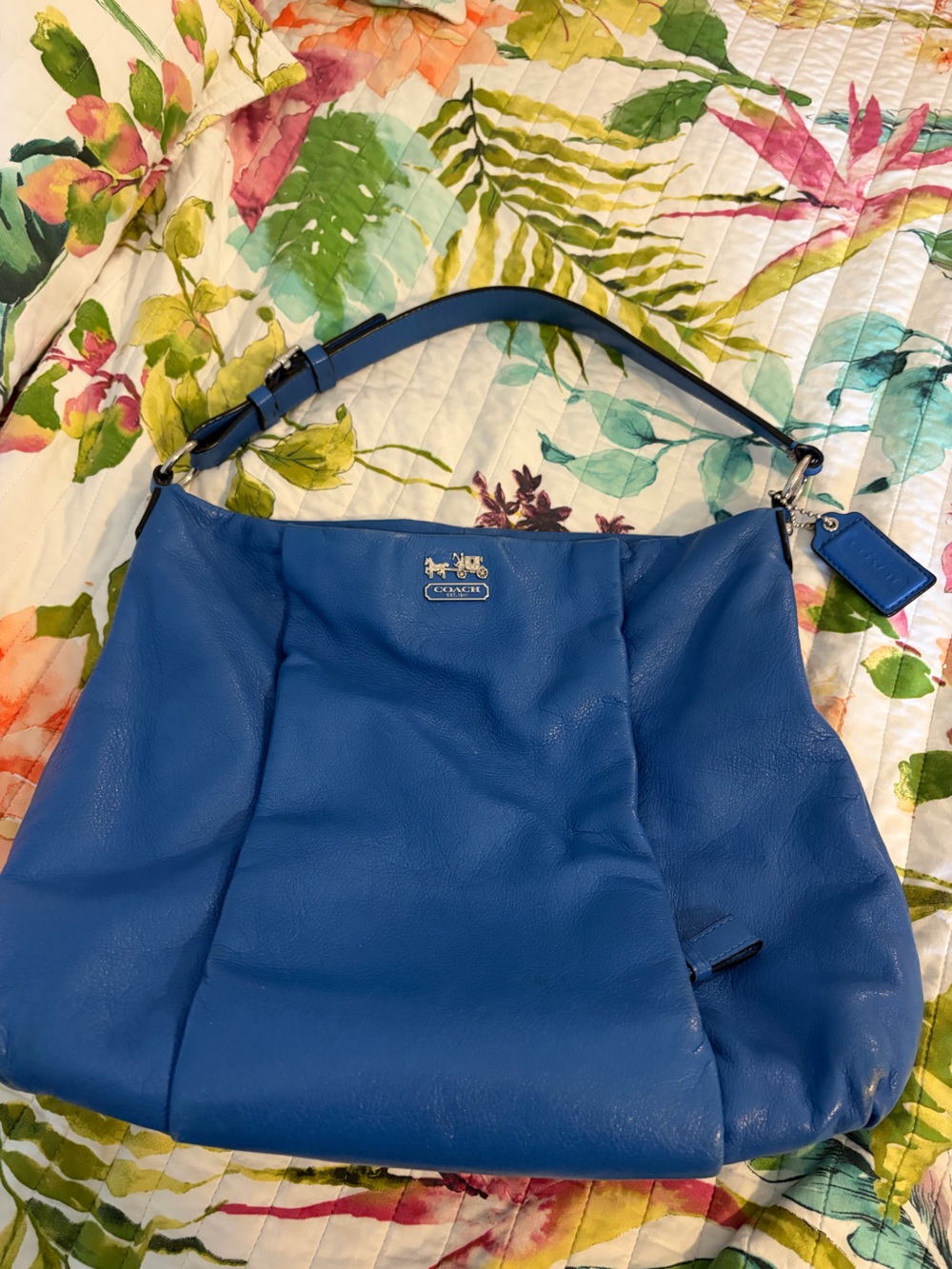 Coach Royal Blue Leather Shoulder Hobo